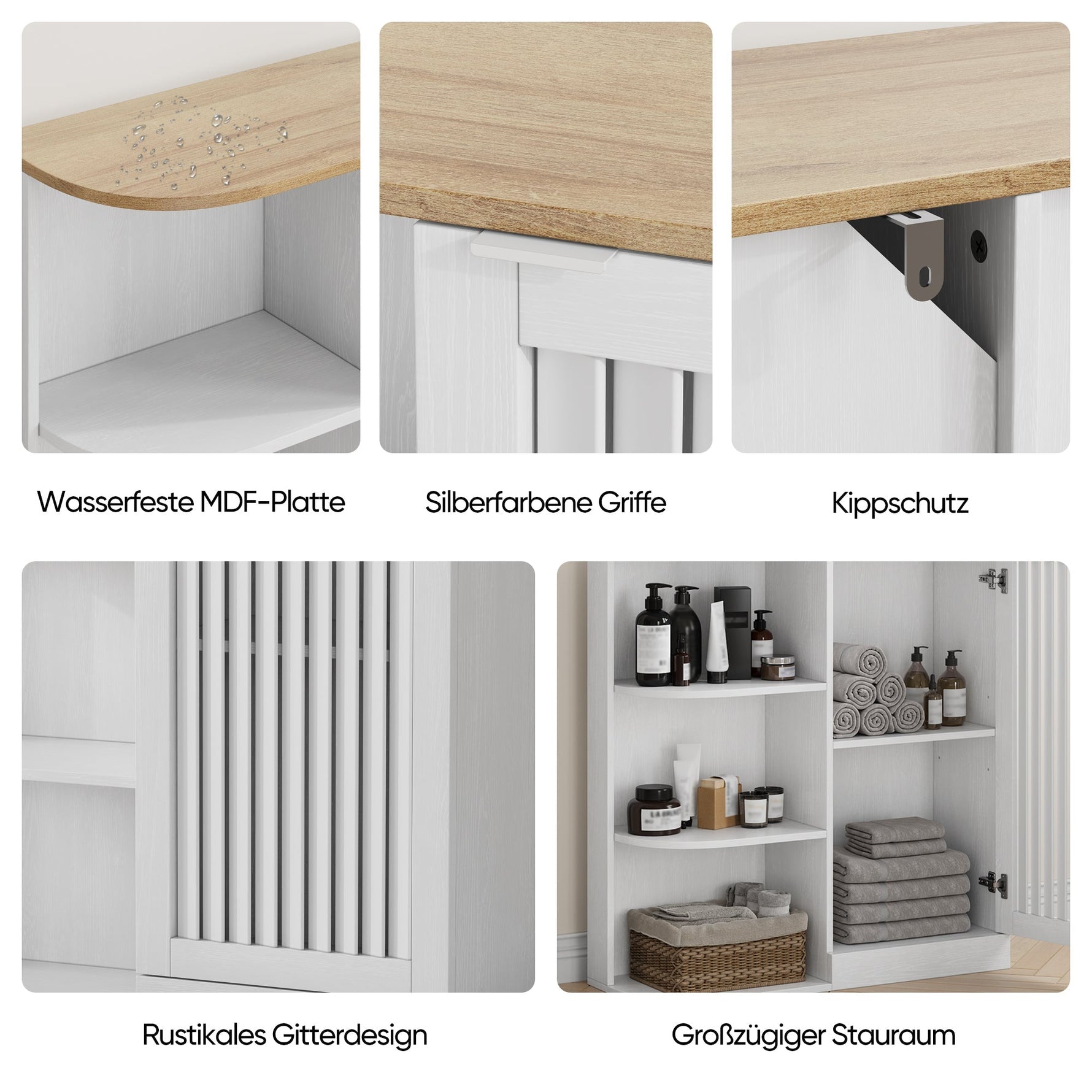 Corner Cabinet with Mesh Doors and Adjustable Shelves, White and Oak
