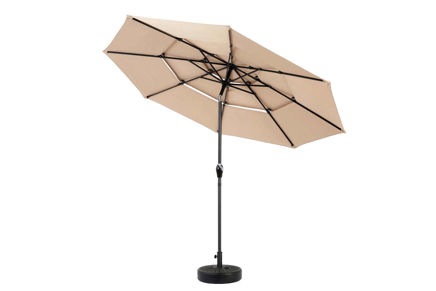 Outdoor Umbrella 14.8 Ft Double Sided Rectangular Large with Crank, Khaki