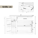 Sideboard Buffet Cabinet 3 Doors 1 Drawer - White