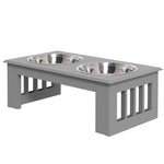 Dog Feeding Station, Non-Slip, 0.9L Bowls, Grey