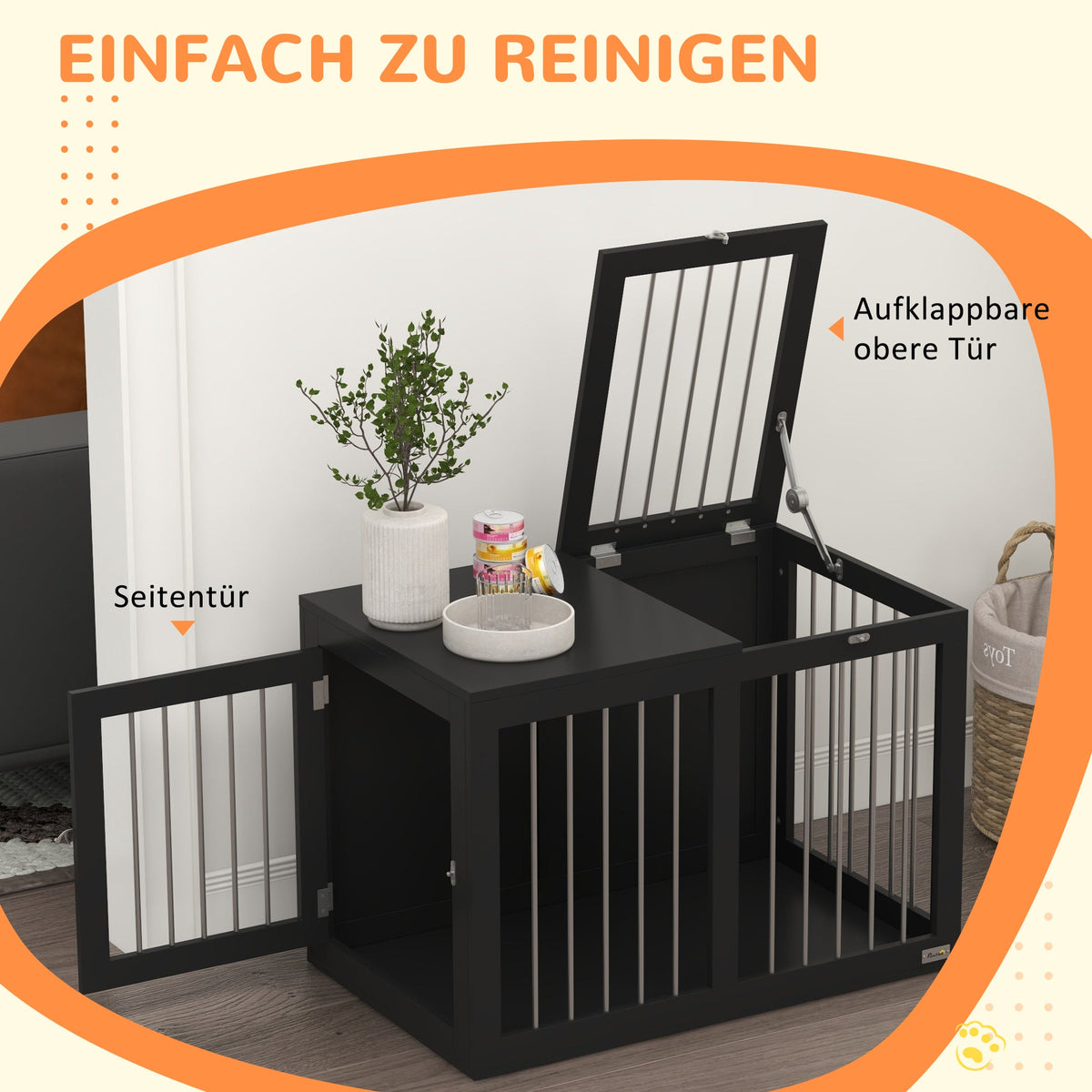 Dog Cage, Home Kennel Pet Crate, Transport, Black