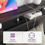 Storage Bed 90x200cm with USB & LED Lighting, Metal Frame
