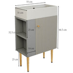 Bathroom Furniture Washbasin with Vanity Unit, 55 cm, Small Guest, Light Grey