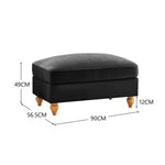 Windsor Stool with Removable Ruffled Skirt and Chenille Fabric, Black