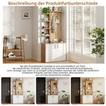Coat Rack, 75x33x180cm Wardrobe, Shoe Storage & Hooks, Wood & White