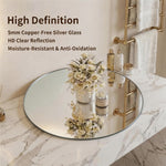 Round LED Bathroom Mirror 70 cm - Anti-Fog Dimmable HD Silver Glass