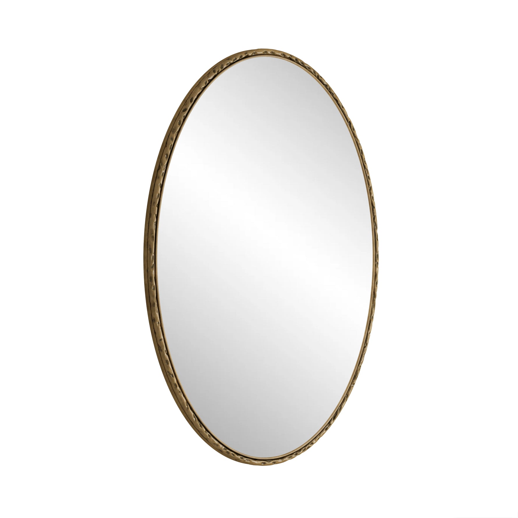 Iron Art Oval Retro Mirror, Wall Hanging, Gold
