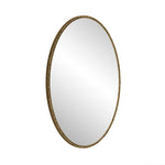 Iron Art Oval Retro Mirror, Antique Wall Hanging, Gold
