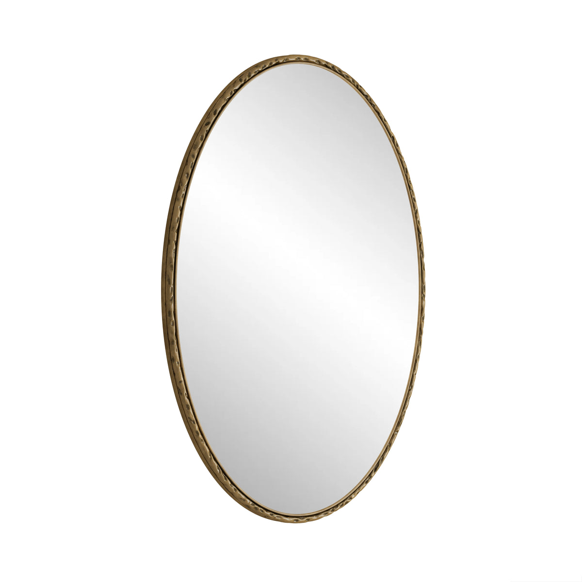 Iron Art Oval Retro Mirror, Antique Wall Hanging, Gold