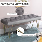 Shoe Bench, Velvet Cover, Entrance Area, Grey