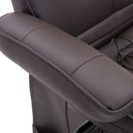 Massage Chair with Footstool Swivel Electric Recliner Remote Control, Faux Leather Brown