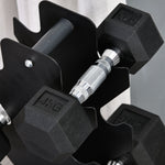 Hexagon Dumbbells Set of 2, Knurled, Rubber Black