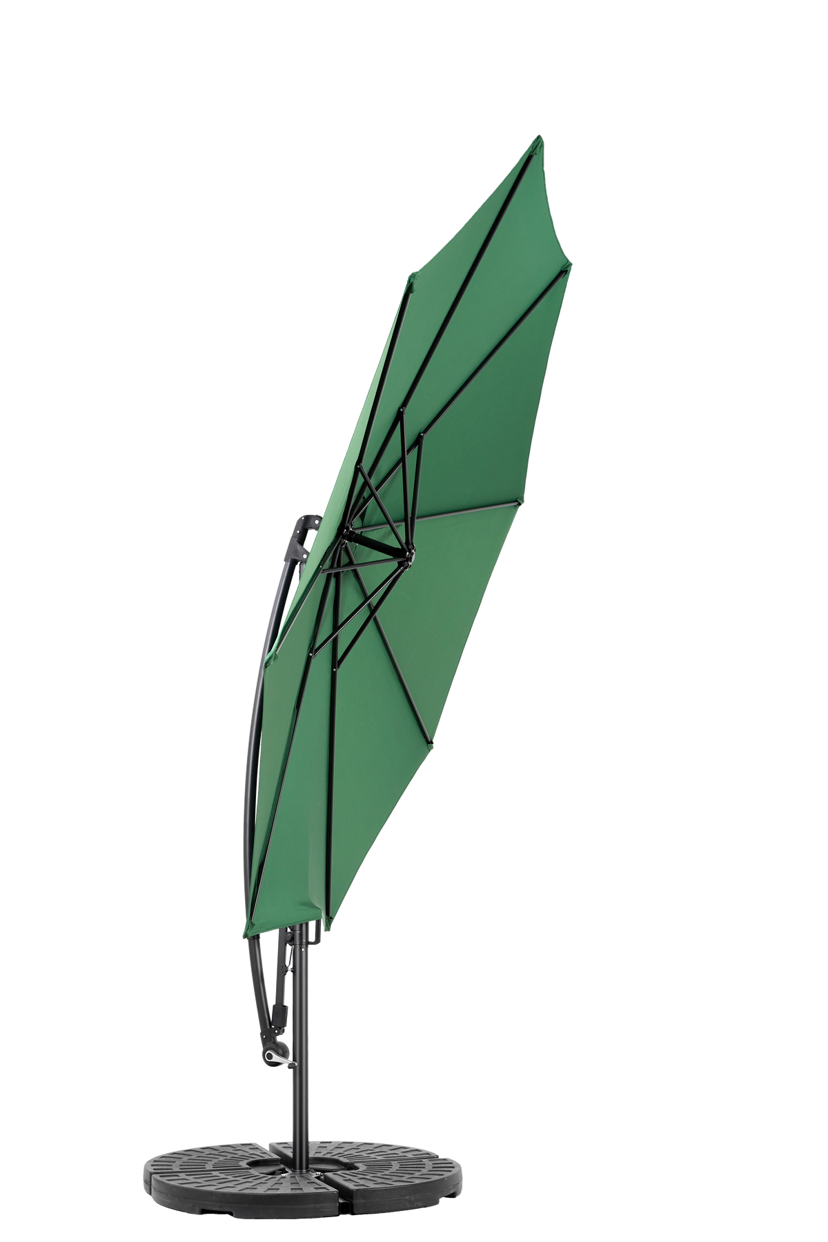 14.8 Ft Double Sided Outdoor Umbrella, Rectangular Large with Crank, Dark Green