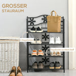 Small Shoe Rack/Plant Stand 4 Tiers Space-Saving Metal Black