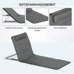 Foldable Beach Mats Set of 2, 5-Position Adjustable Backrest & Headrest, Oxford Fabric