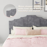Modern Minimalist Soft Bed 160x200cm with Mattress, Gray