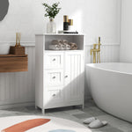Bathroom Standing Storage Cabinet, 3 Drawers 1 Door - White