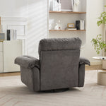 360° Swivel Armchair with Support Cushion and Oversized Seat, Chenille