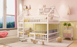 Children's Bunk Bed, 140x200, Stairs, Loft Design, Solid Wood, White