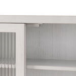 60cm Glass Door Vintage Double Door Wall Cabinet, Three Tiers, Towel Rack, White Washed