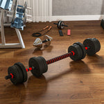 Dumbbell Set 20 kg adjustable with barbell for strength training and weight lifting