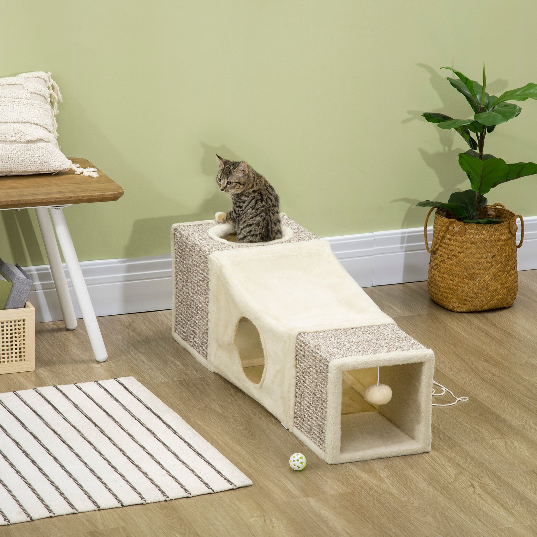 Cat Tunnel, Play Ball Sisal, Brown+Beige