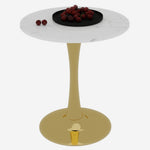 Coffee Table Round Marble Top Mid-Century Modern Style 27.6-inch Golden