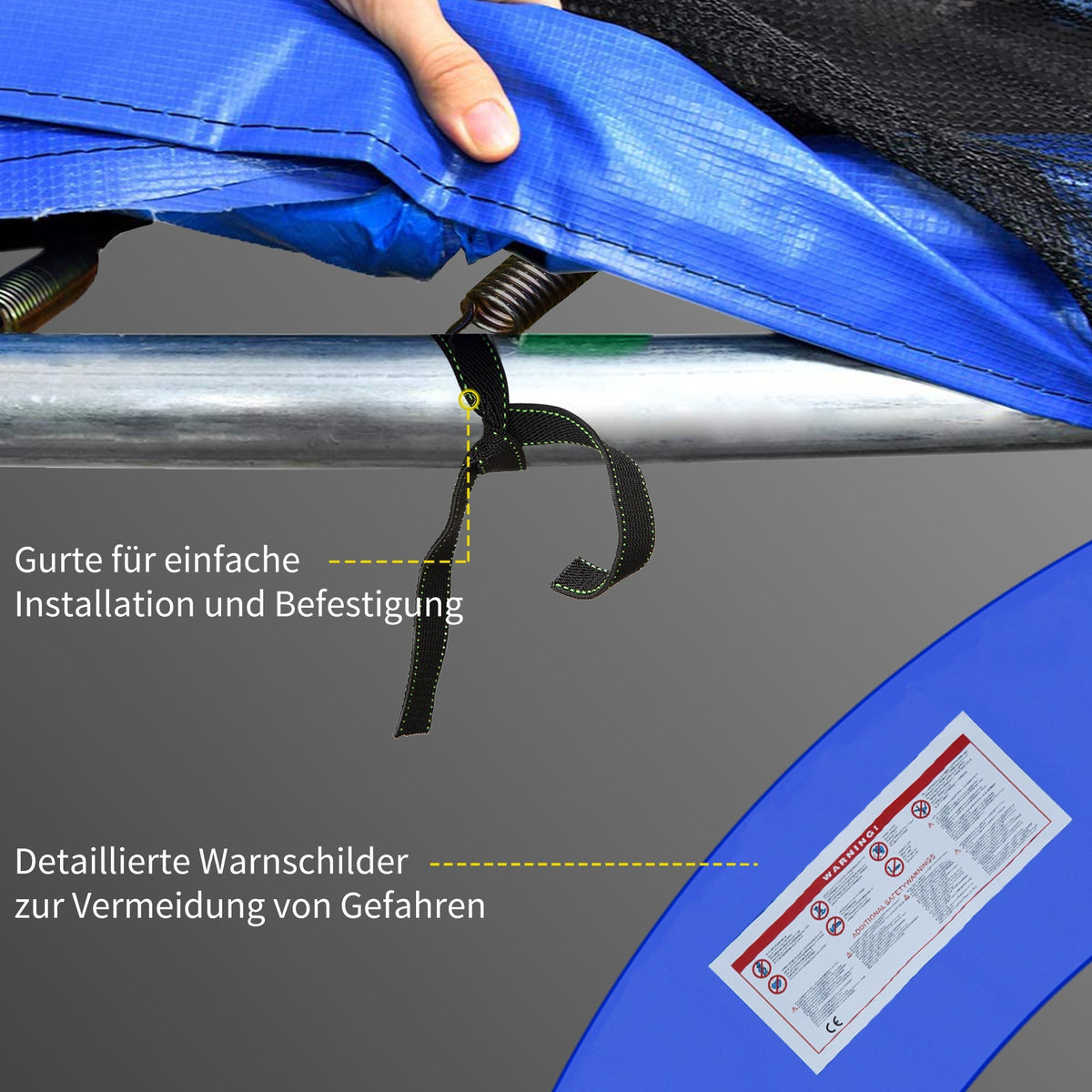 Trampoline Accessory Set, Edge Cover Safety Net, Ø 366cm, Colorful
