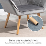 Wingback Chair, Single Recliner with Raised Legs, Velvet Grey