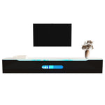 TV Cabinet 180cm High-Gloss LED Wall-Mountable Black/White