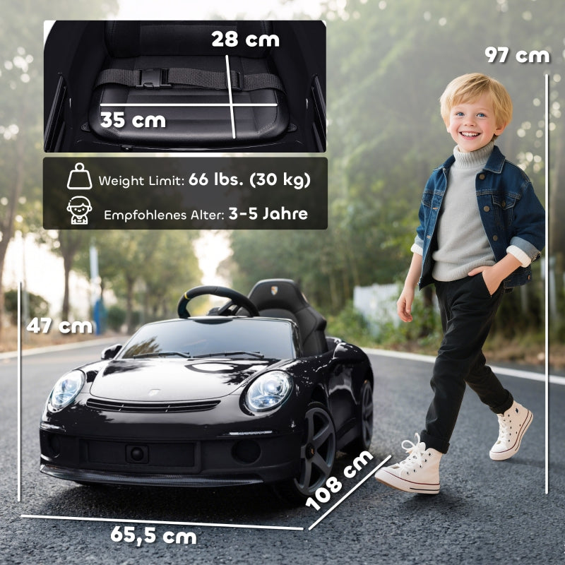 Electric Ride-on Car for Children, Remote Control and Music with USB, Black