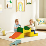 Climbing and Crawling Set for Toddlers, 3-Piece Foam Play Set, Yellow Faux Leather
