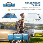 Tunnel Tent, Family Camping, Water-Repellent, 6 Person, Blue