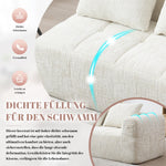 Sofa 2-Seater, Plush Cushion Side Pockets, Beige