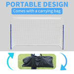Soccer Goal 8x5FT Portable Collapsible Quick Setup - Metal Base