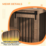 Dog Crate, Lockable, Rustic, Walnut + Black