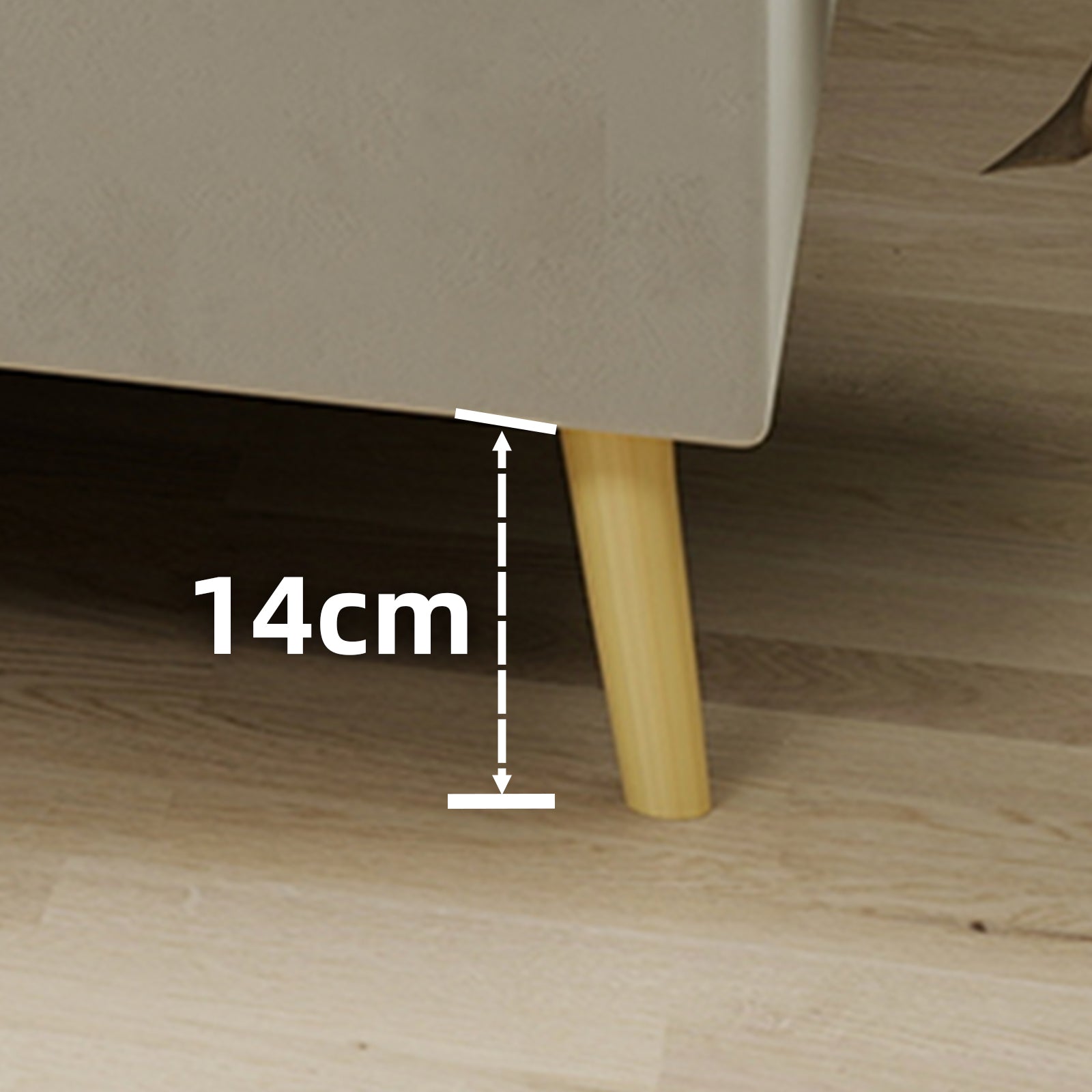 Modern Minimalist Bed Frame 160x200cm Low Box Dutch Velvet Beige