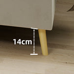 Modern Minimalist Bed Frame 160x200cm Low-Profile Base, Beige Dutch Velvet
