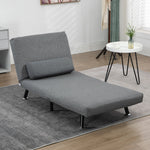 Sleeper Chair Folding Bed Adjustable Backrest, Dark Grey