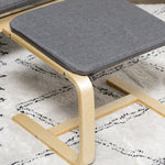 Relaxing Armchair with Footstool, Wing Chair, Grey Linen