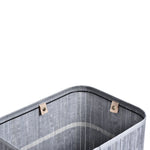 Laundry Basket 72L Foldable with Lid, Bamboo, Grey