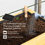 Raised Bed with Shelf, Herb & Vegetable Planter, Natural Wood
