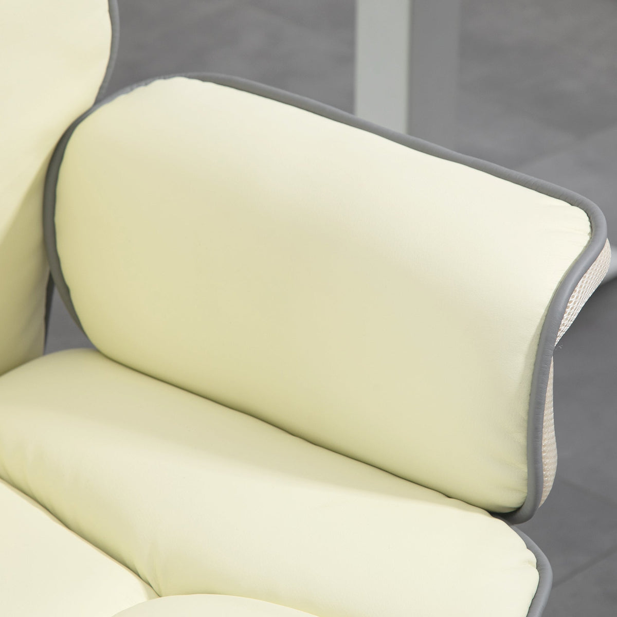 Office Chair, Ergonomic Adjustable Reclining, Cream