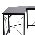 L-shaped Corner Computer Desk, 150x150x76cm Modern Office/Home Desk, Black MDF