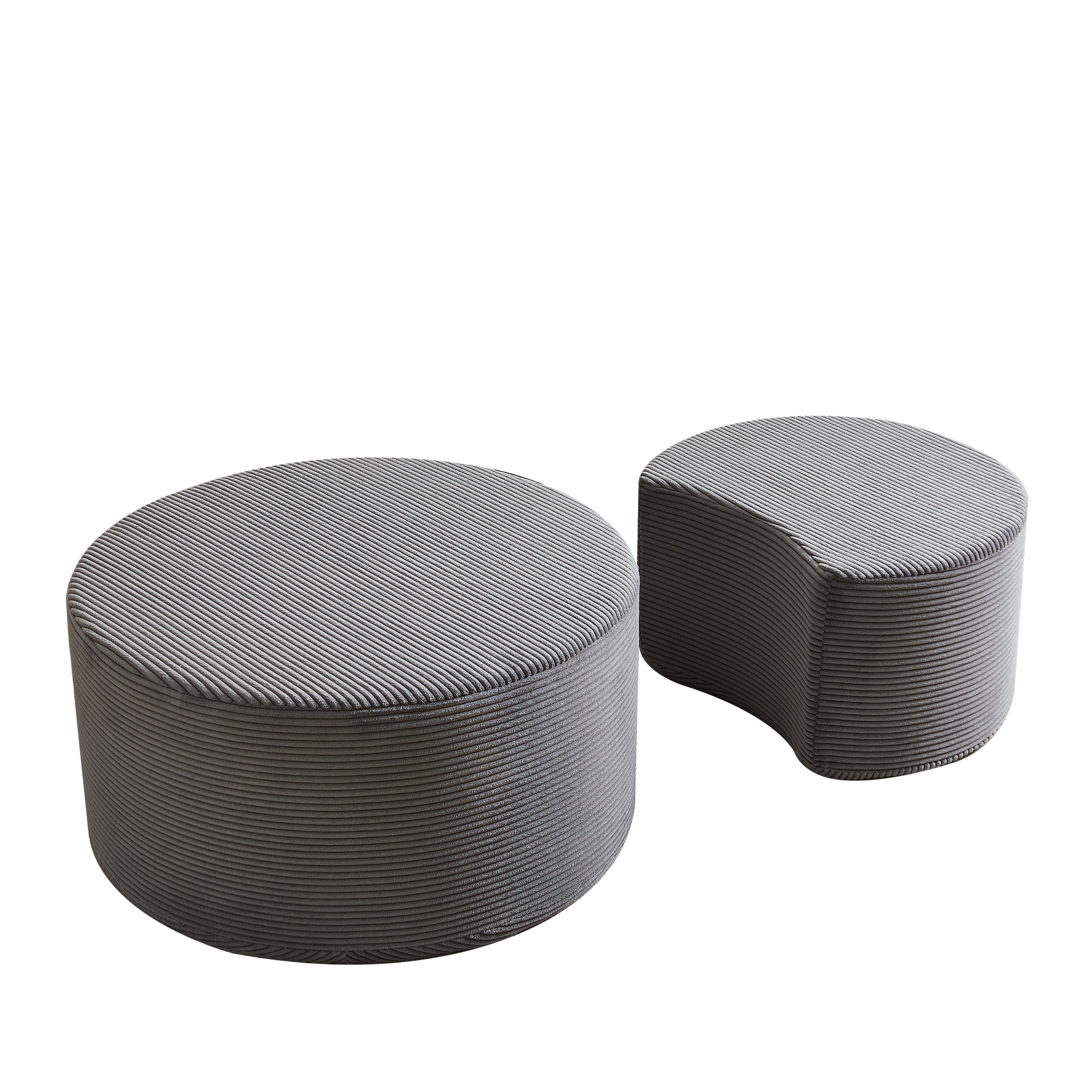 Coffee Table Set, 2-Piece Upholstered Round Foam