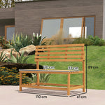 2-seater Garden Bench, Weatherproof Convertible, Teak Wood