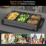 Buffet Warmer, 6.8L Hot Plate 300 Watt Adjustable Thermostat, Stainless Steel