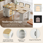 Mobile Kitchen Island Extendable Table Removable Top Power Strips - White