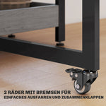 Folding Dining Table, 2-4 People Mobile with 2 Open Shelves, Gray