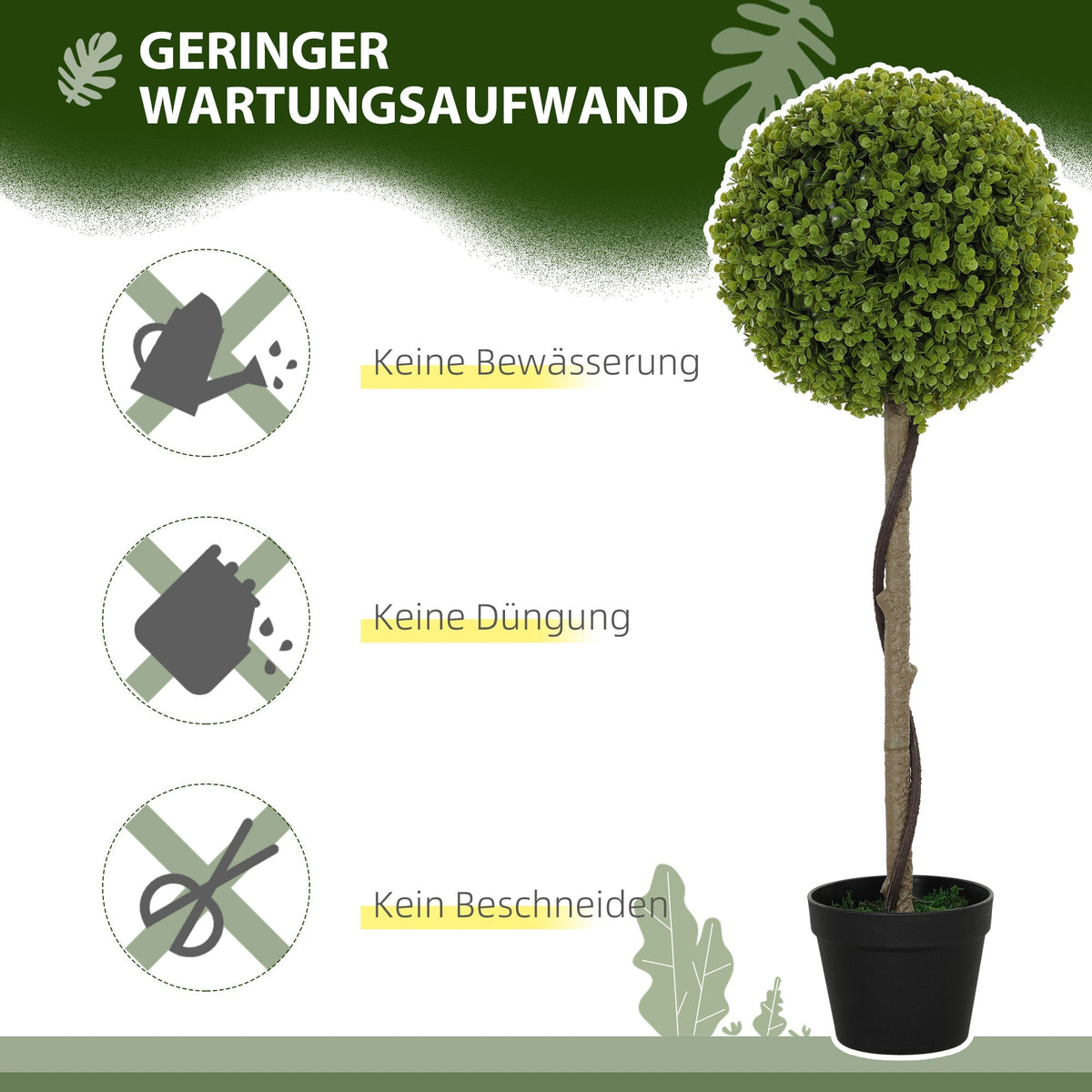 Artificial Eucalyptus, 90 cm Indoor Plant in Pot, Green